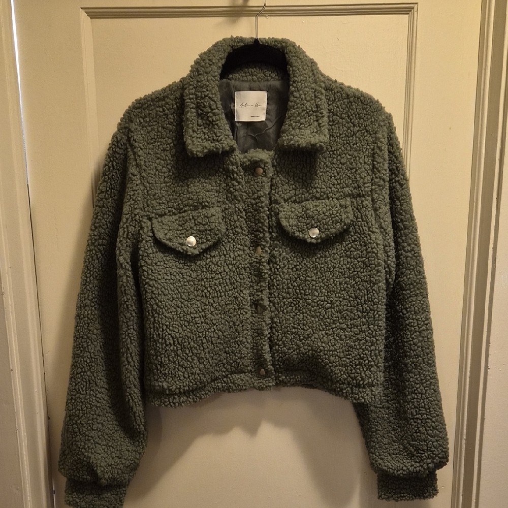 Active USA Women's Olive Sherpa Jacket
